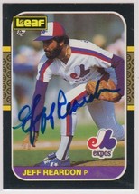 Jeff Reardon Signed Autographed 1987 Leaf Baseball Card - Montreal Expos - £6.27 GBP