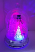 Wish you a Merry Christmas Musical LED Light Up Globe Xmas Decor Snowman... - $24.18