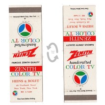 Vintage Matchbook Cover Zenith Color TV Store Heins &amp; Bolet New York City 1950s - £11.81 GBP