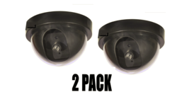 2  Dummy Camera Fake Security CCTV Dome Cameras with Flashing Red LED Li... - £10.64 GBP