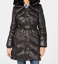 Michael Kors Women&#39;s Outerwear Winter Church Fur hood Black down Coat si... - $239.99