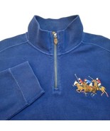 Vintage Polo Ralph Lauren Sweater Mens XL 1/4 Zip Blue Embroidered 3 Pon... - $39.85 CAD