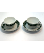Meissen Porcelain Teacup &amp; Saucer Antique Green Napoleon Ivy Empire Germ... - £58.33 GBP