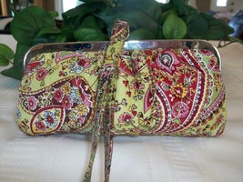 Vera Bradley Silk Collection Kisslock Wristlet Pistachio Paisley Green LE Ltd Ed - £17.69 GBP