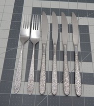 Stanley Roberts Rose Royale Stainless Steel Knives Forks Taiwan Lot of 6 - £19.58 GBP