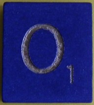 Scrabble Tiles Replacement Letter O Blue Wooden Craft Game Part Piece 50th Ann. - £0.95 GBP