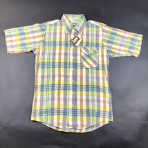 Vintage Woolrich Hombre S de Cuadros Botón Abajo Camisa Manga Corta Algodón Nwt - £44.45 GBP