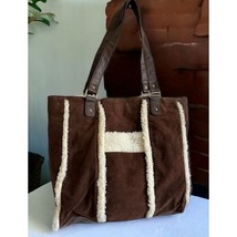 unbranded tote bag with faux suede/fur - 13 x 12 x 2 inches - $14.86