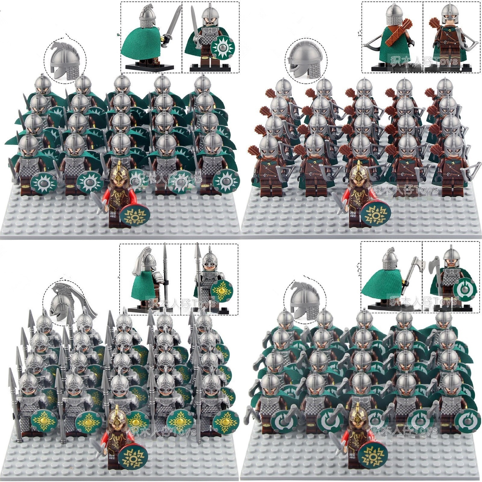 Royal Guard Archers Riders of Rohan Army The Lord of the Rings 21pcs Minifigures