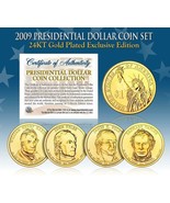 2009 USA MINT GOLD PRESIDENTIAL $1 DOLLAR 4 COINS SET Certified Gift Box  - £17.29 GBP