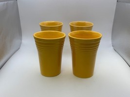 Set of 4 Vintage Homer Laughlin Fiestaware FIESTA YELLOW 8 oz Tumblers - $129.99
