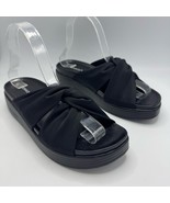 Donald Pliner Woman&#39;s Fabric Open Toe Casual Flat Sandal Size 8 Balck - $49.76