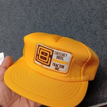 Vintage Sweeney Bros Tractor Trucker Hat Yellow Mesh Snapback Cap Patch ... - $23.17