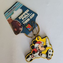 Mickey Mouse Football Player Disney PlastiColor Zipper Pull Keychain NOS NWT - £9.00 GBP