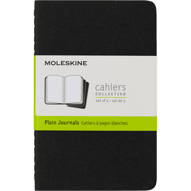 Moleskine Cahier Journals (Set of 3), Pocket (3.5&quot; x 5.5&quot;), Plain, Black - $21.77
