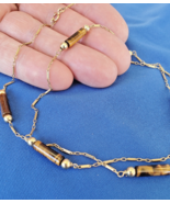 Vintage 14k Gold Art Deco Tiger eye Statement Necklace Unique Antique Ch... - $1,861.36 CAD
