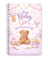 Baby Girl Memory Book | Guided First Year Keepsake Journal, Teddy Bear T... - $29.00