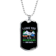 Camper Necklace I Love You Necklace Stainless Steel or 18k Gold Dog Tag 24" Cha - £37.71 GBP+