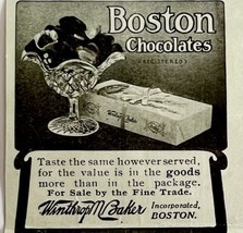 1906 Boston Chocolates Winthrop Baker Advertisement Candy Ephemera 3.25 ... - £7.86 GBP