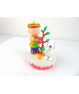 Walgreens Charly Brown &amp; Snoopy Ceramic Christmas Figurine - £38.92 GBP