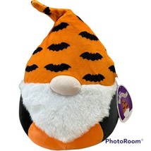 Squishmallow Gnome Plush Tenson 8&quot; Orange w/ Bats Halloween 2021 NEW Aldi Excl - £17.39 GBP