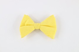 Vtg 50s 60s Rockabilly Tweed Knit Clip On Bow Tie Neck Tie Wedding Yellow USA - £23.26 GBP