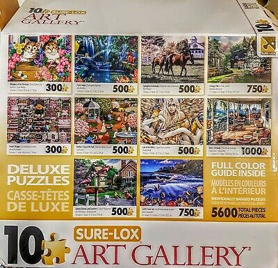 Art Gallery Collection Jigsaw Puzzles 10 Sealed Bags 300 - 1000 pc Sure-Lox 2015 - $27.63