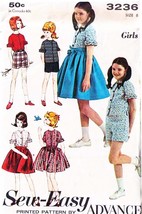 Child&#39;s Skirt, Blouse &amp; Shorts Vintage 1950&#39;s Advance Pattern 3236 Size 8 Uncut - £9.48 GBP