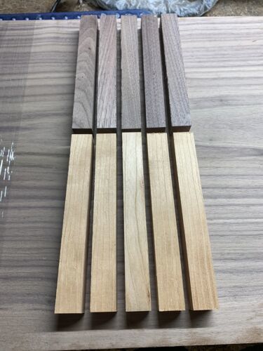 FIVE (5) EACH WALNUT AND CHERRY WOODEN PEN BLANKS WOOD LATHE 6&quot; x 3/4&quot; X... - $17.77