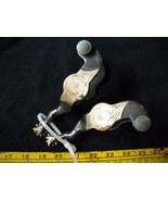 Lady&#39;s leg Woman Gal Girl Spur Set Hand Engraved Silver Black Anodized F... - $3,285.76 MXN