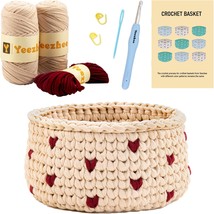 Yeezhee Crochet Kit For Beginners, Crochet Storage Basket Starter Kit, White Day - $44.99