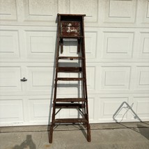 Vintage Wooden Ladder Painters Shabby Shiic  Decor 5 Step 69 Inches - £266.77 GBP