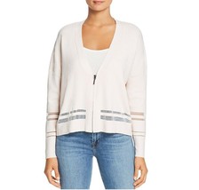 Kenneth Cole Womens S Pink Ribbed Sheer Stripe Half Zip Cardigan Sweater NWT - £27.82 GBP