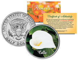 Calla Lily Flower Jfk Kennedy Half Dollar Us Colorized Coin - £6.73 GBP