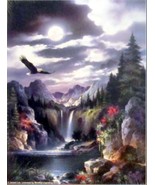 SunsOut Moonlit Eagle 1000 pc Jigsaw Puzzle James Lee Waterfall Bald - £14.98 GBP