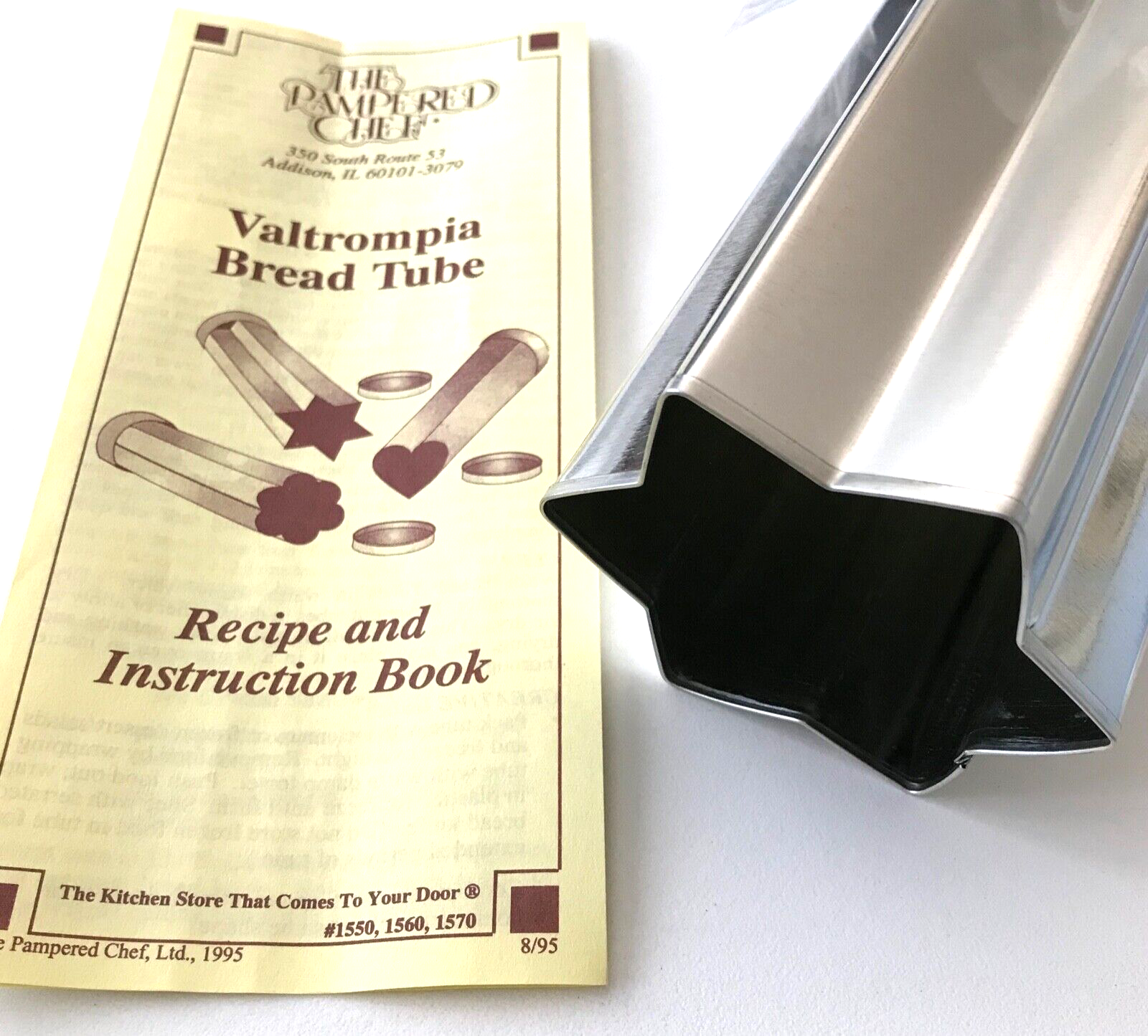 Primary image for Pampered Chef Bread Tube Star Shaped Valtrompia Recipe Instruction Book New Box