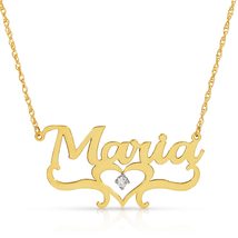 Mary Font 14k Solid Gold Custom Name Necklace Personalized Customizable Mothers  - £418.99 GBP