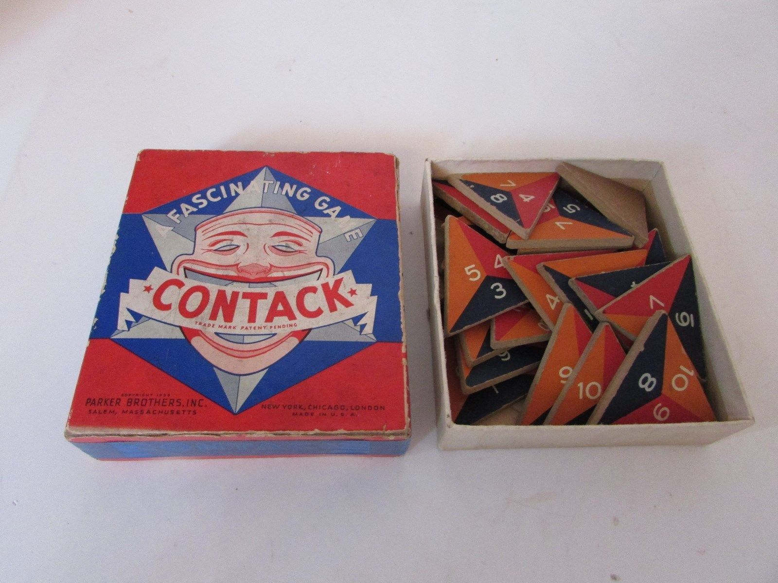 VINTAGE PARKER BROTHERS 1930 GAME CONTACK INCOMPLETE BOXED  L-MG - $4.55