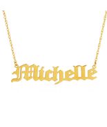 OLD ENGLISH Font 14k Solid Gold Custom Name Necklace Personalized Custom... - $9,093.60 MXN