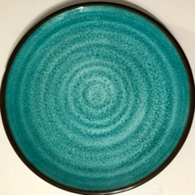 MELAMINE Turquoise Brown Trim Swirl Circles Retired Replacement Dinner P... - £6.05 GBP