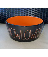 New Rae Dunn Halloween HOWLOWEEN Orange Black LARGE Pet Dish Cat Dog Bowl - £17.42 GBP