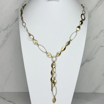 Chico&#39;s Hammered Metal Gold Tone Pendant Necklace - £15.79 GBP