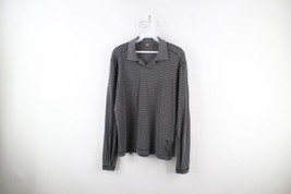 Lululemon Mens Size Medium Faded Striped Collared Long Sleeve Polo Shirt Gray - £31.10 GBP