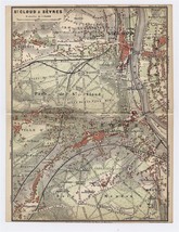 1904 Original Antique Map Of Vicinity Of Sevres / SAINT-CLOUD / Paris / France - £17.22 GBP