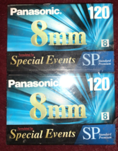 2 Panasonic SP120 8mm Premium Camcorder Video Tape NV-P6120SP Brand New - £13.88 GBP