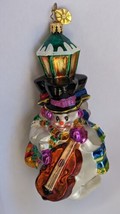 CHRISTOPHER RADKO MERRY MELODY Christmas Ornament  SNOWMAN w/ INSTRUMENTS - £47.45 GBP