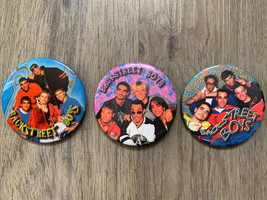 Vintage 1990&#39;s Backstreet Boys Pin Button Badge Lot of 3 - £13.00 GBP