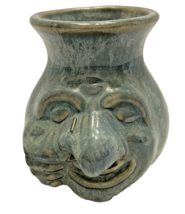 Pottery Boogerboy Boris Egg Separator Ceramic Face Green Glaze Maine Artisan - £23.13 GBP