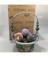 Jim Shore Blossoms of Spring 2007 Easter Basket 8.5&quot; Figurine 7 Eggs 400... - £53.59 GBP