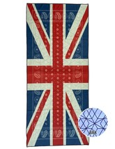Oversized 72*35 Union Jack Flag Paisley Quick Dry Microfiber Beach Travel Towel - £14.18 GBP